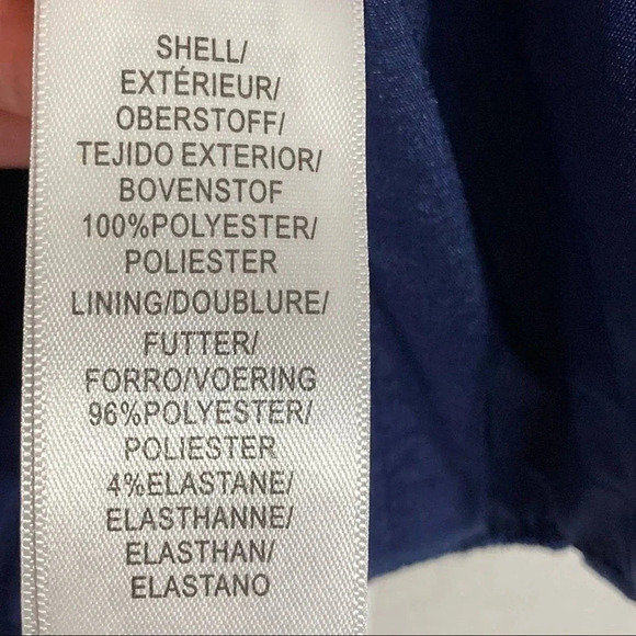 NWT Aidan Mattox Navy Lace Cropped Blouse Back Zip - Picture 7 of 11